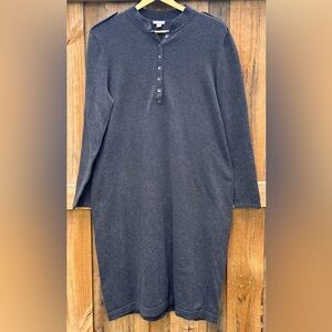 J. Jill Dark Gray Button-Up Midi Dress Size Large Layering for Fall and Winter